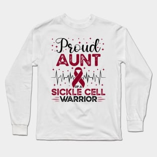 Proud Aunt Of A Sickle Cell Warrior Sickle Cell Awareness Long Sleeve T-Shirt